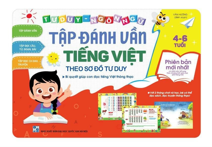 ( Tặng bộ thẻ 42 chữ đơn + chữ ghép) Đánh Vần Tiếng Việt từ 3-7 tuổi