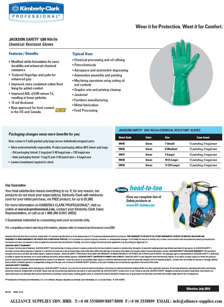 Jackson Safety G80 Nitrile Chemical Resistant Gloves tillescenter