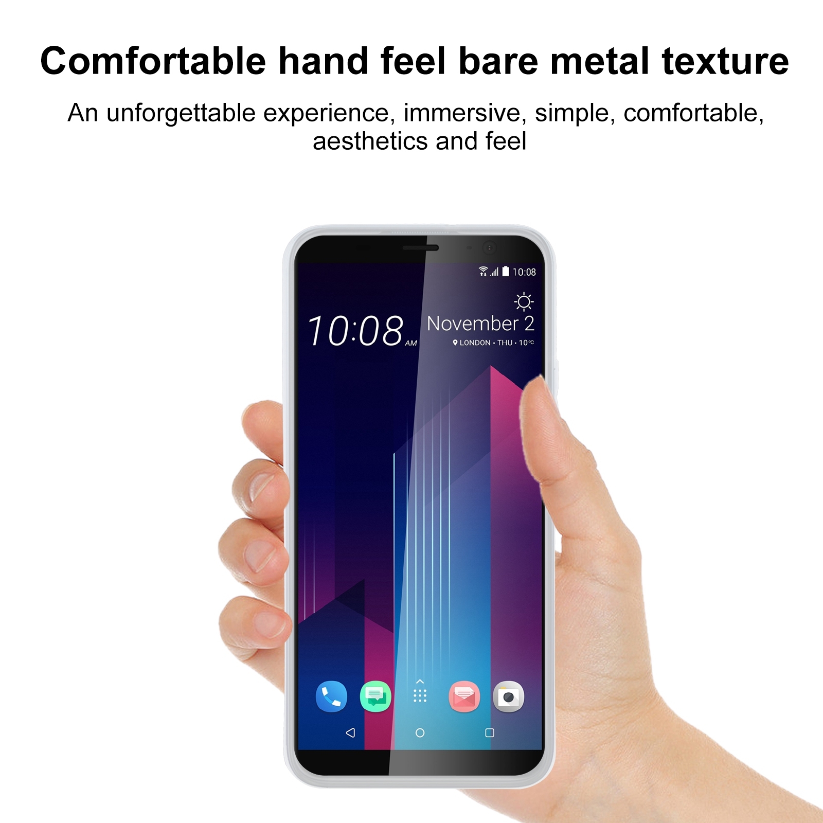 TPU Phone Case For HTC U11+(Transparent White)(A Plus Mall)