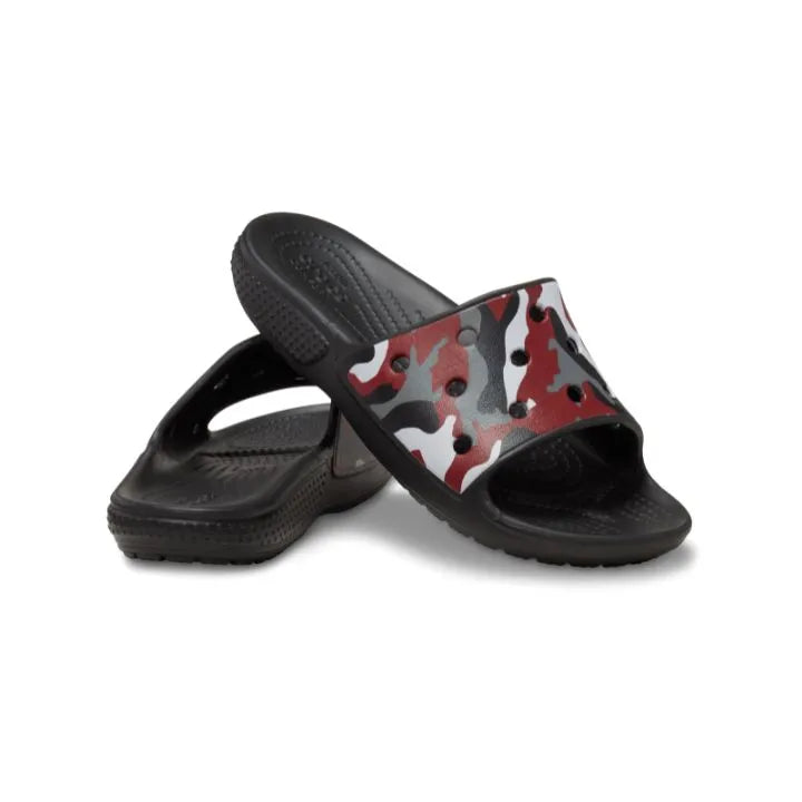 Dép Quai Ngang Trẻ Em Crocs Camo Classic - Black/Red