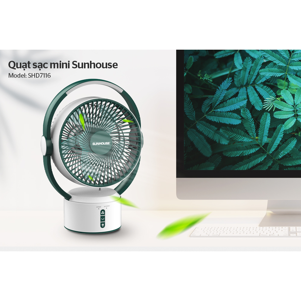 Quạt sạc tích điện SUNHOUSE SHD7116