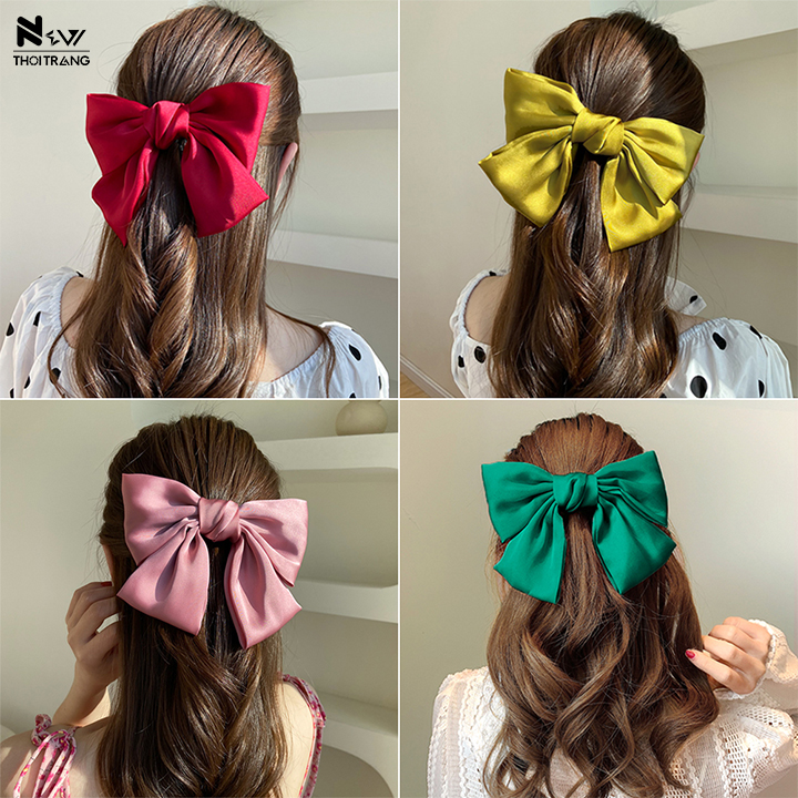 Kẹp Tóc Lụa Nơ Lolita Phong Cách Hàn Quốc - New Thoi Trang