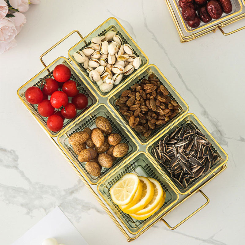 Transparent frame dried fruit bowl fruit bowl nut dried fruit bowl snack tray storage box tea snacks.