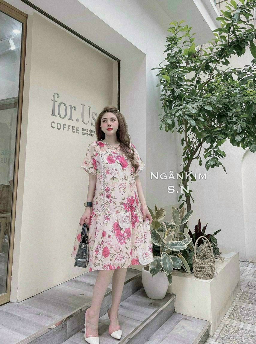 Váy bigsize dáng suông tay bèo đũi xốp , đầm bầu dự tiệc, đầm bigsize dễ thương