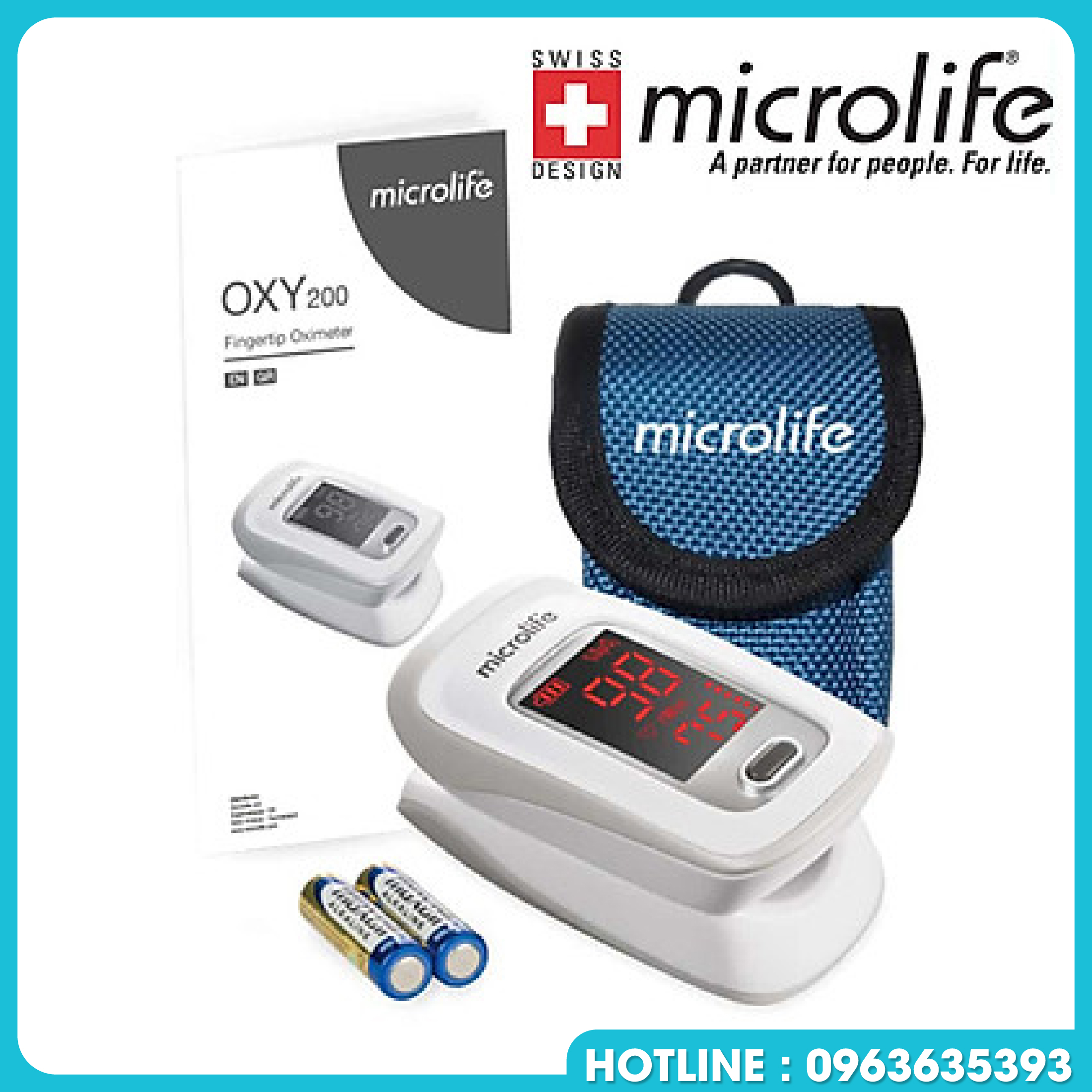Máy đo spo2 nồng độ oxy trong máu Microlife( bảo hành chính hãng 12 tháng)