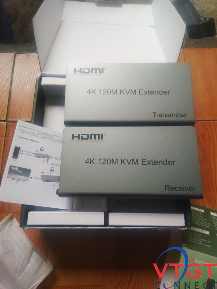 Bộ kéo dài tín hiệu HMDI qua dây cáp mạng 120M- HDMI EXTENDER KVM120M