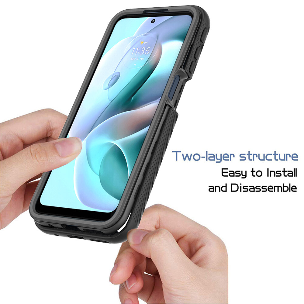 SEAHAI Trasparente Cover per Motorola Moto G86 5G, [Protezione Schermo Integrata] Rugged Custodia Full Body Antiurto Rigida PC + TPU Sottile Bumper