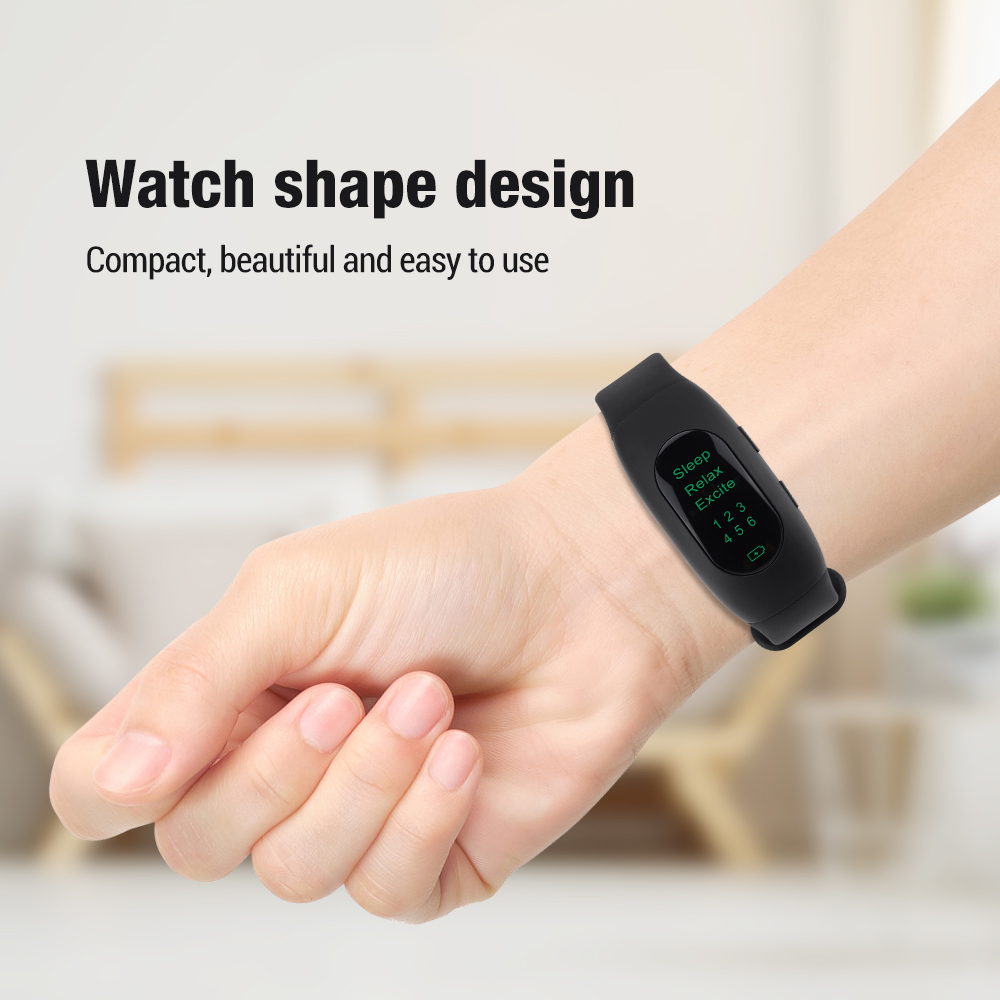 Hailicare Micro-current Intelligent Sleep Aid Low Frequency Pulse Stress Reduction Sleeping Apparatus Insomnia Physical Therapy Watch Wearable Sleeping Device Improve Mood Anxiety USB Charging
