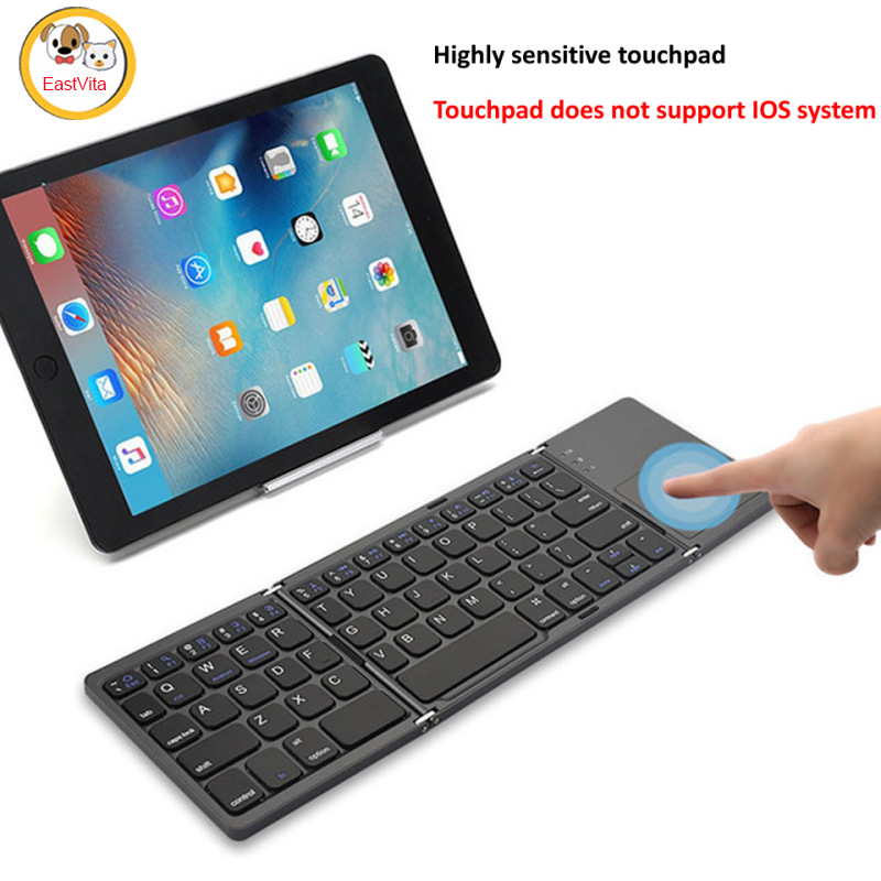 Foldable Bluetooth-compatible Keyboard Portable Mini Wireless Touchpad Keypad Compatible For Ios Android Windows Ipad