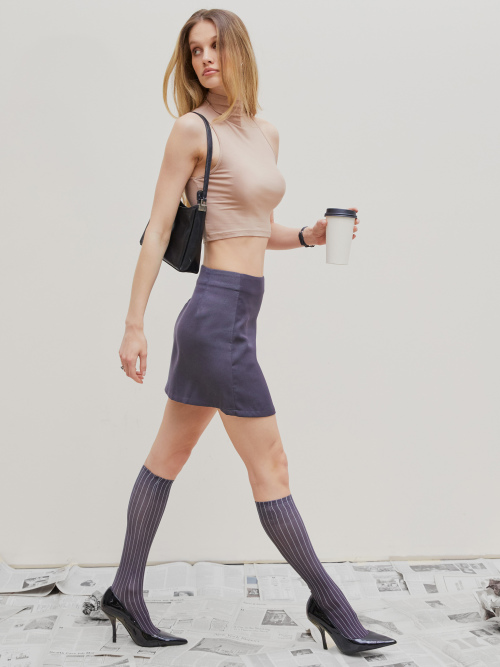 3-Pack CIDER High Waist Zip Up Slit Mini Skirt, SM