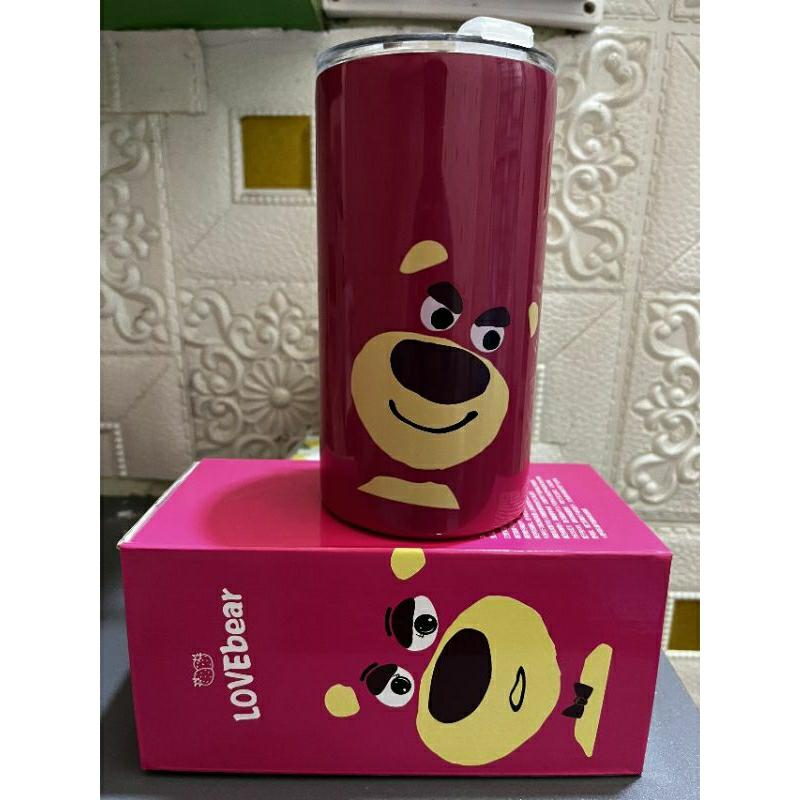 Ly giữ nhiệt gấu dâu 600ml- bình đựng nước hình gấu - dâu tây dễ thương tiện dụng
