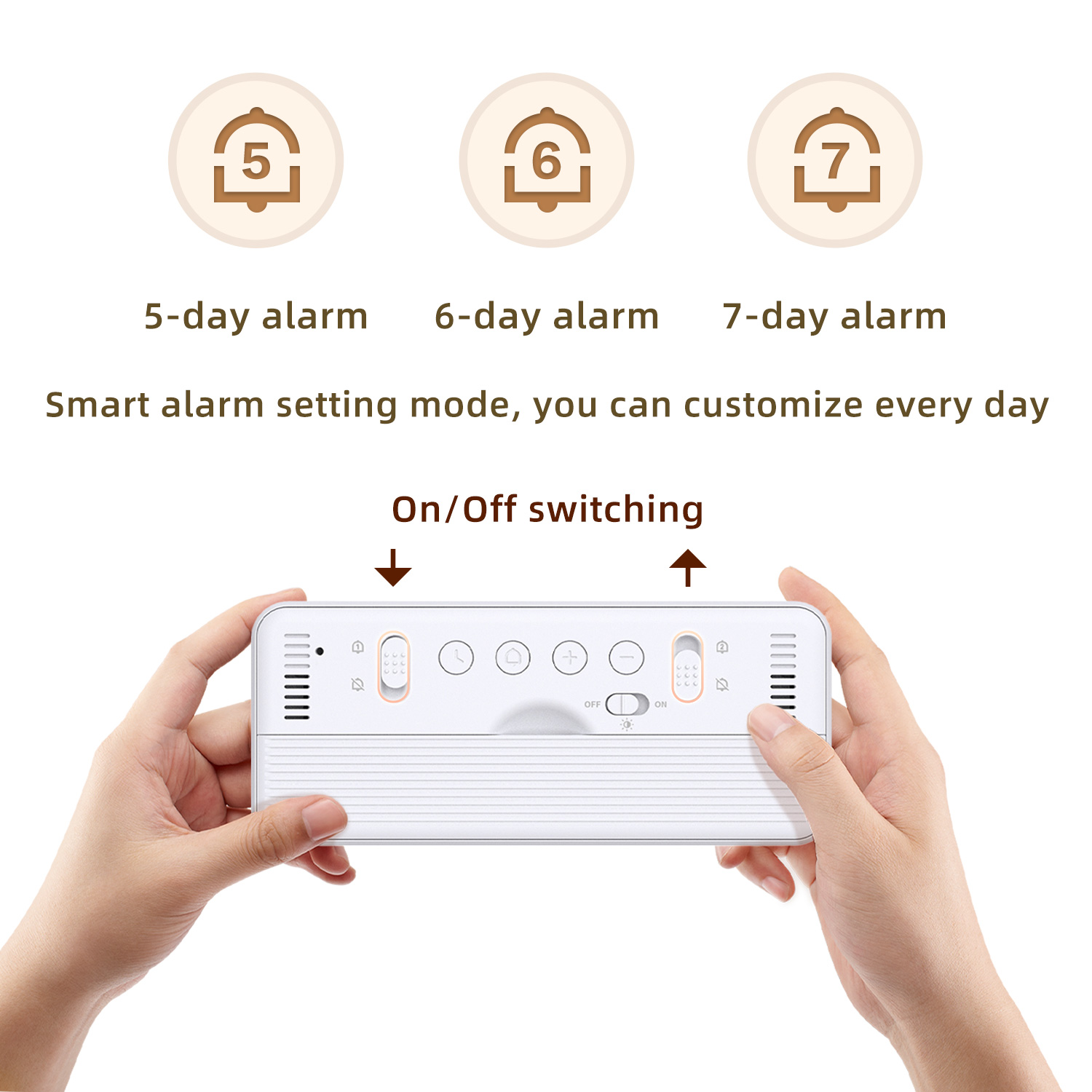 Large Display Smart Clock with Night Light with Thermometers Hygrometer Silent Electronic Clock Smart Digital Alarm Clock