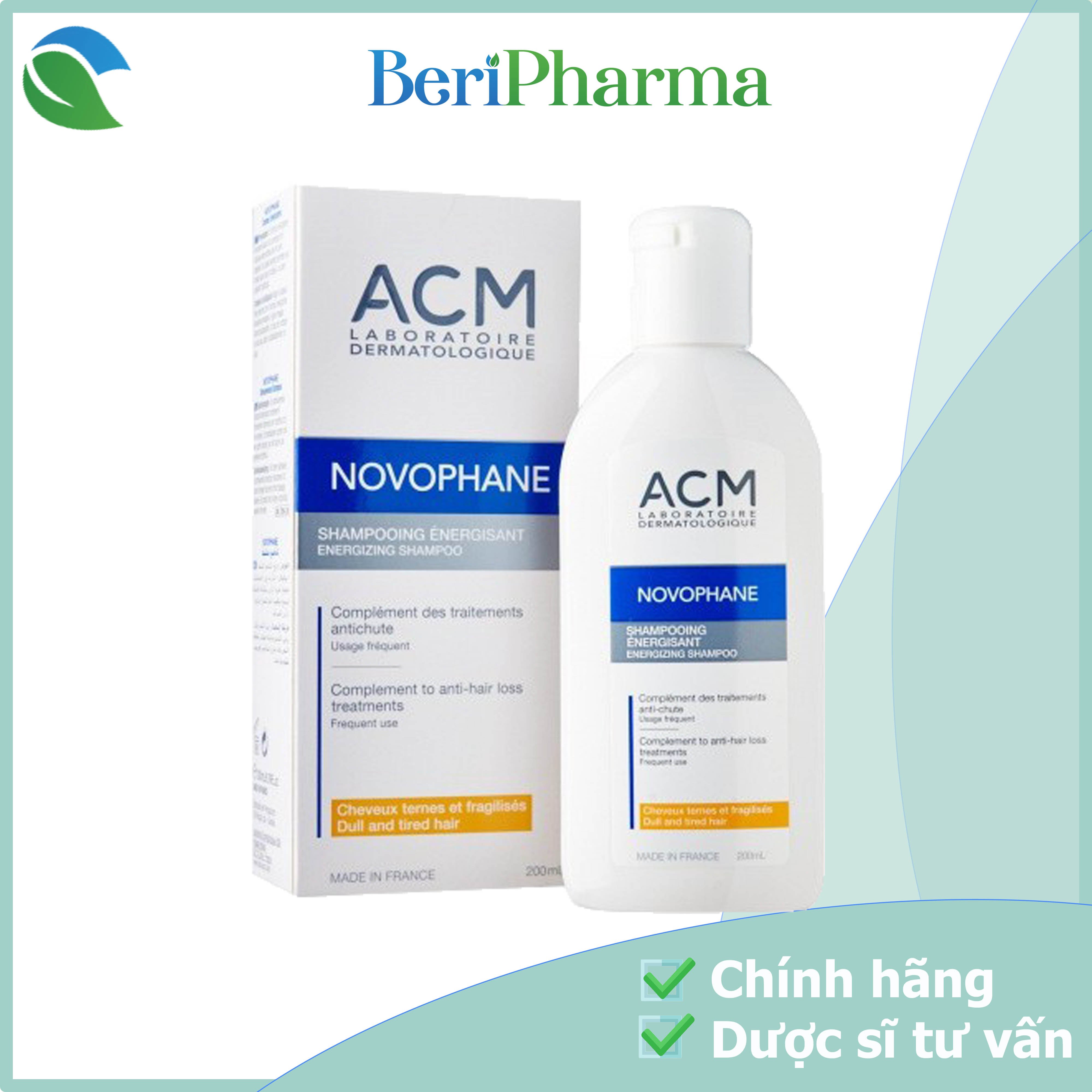 ACM Dầu Gội Làm Sạch Và Dưỡng Tóc Khỏe Mạnh Novophane Energizing Shampoo thumbnail