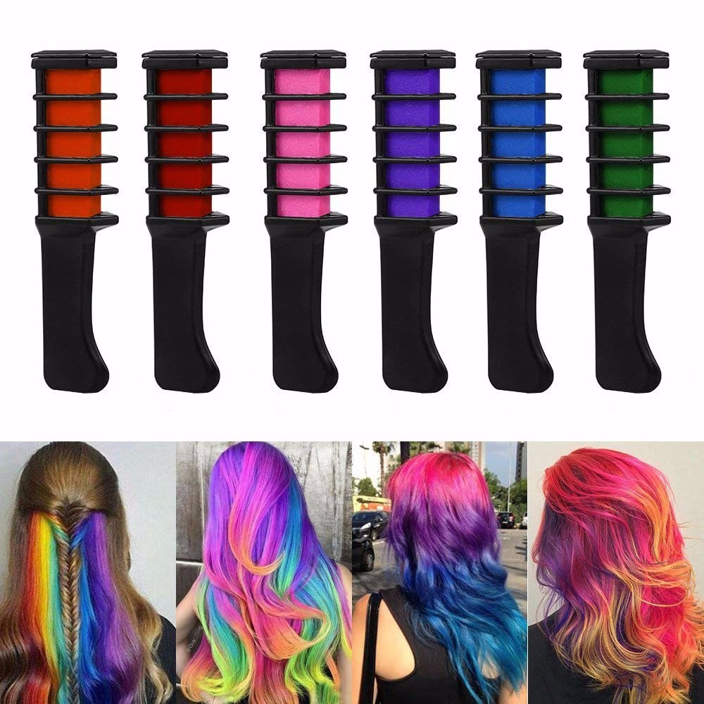 【Worth-Buy】 10/6/1 Pcs Hair Dye Chalk Pro Crayons For Hair Temporary Hair Dye Comb Colorinng Hair Chalk Gray Hair Dye Hair Color Mascara