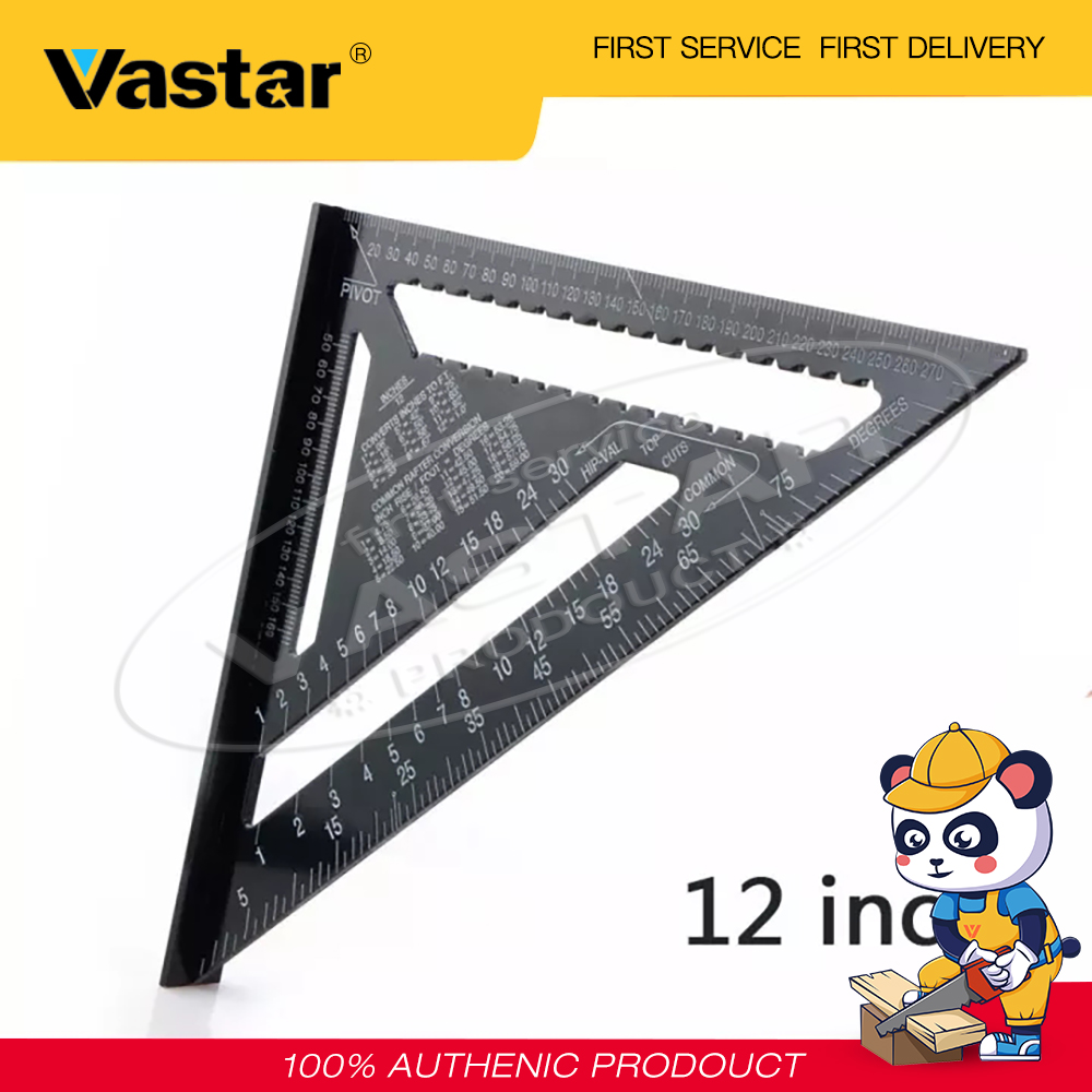 12'' Aluminum Alloy Triangle Angle Protractor Speed Square Measuring Ruler Miter 