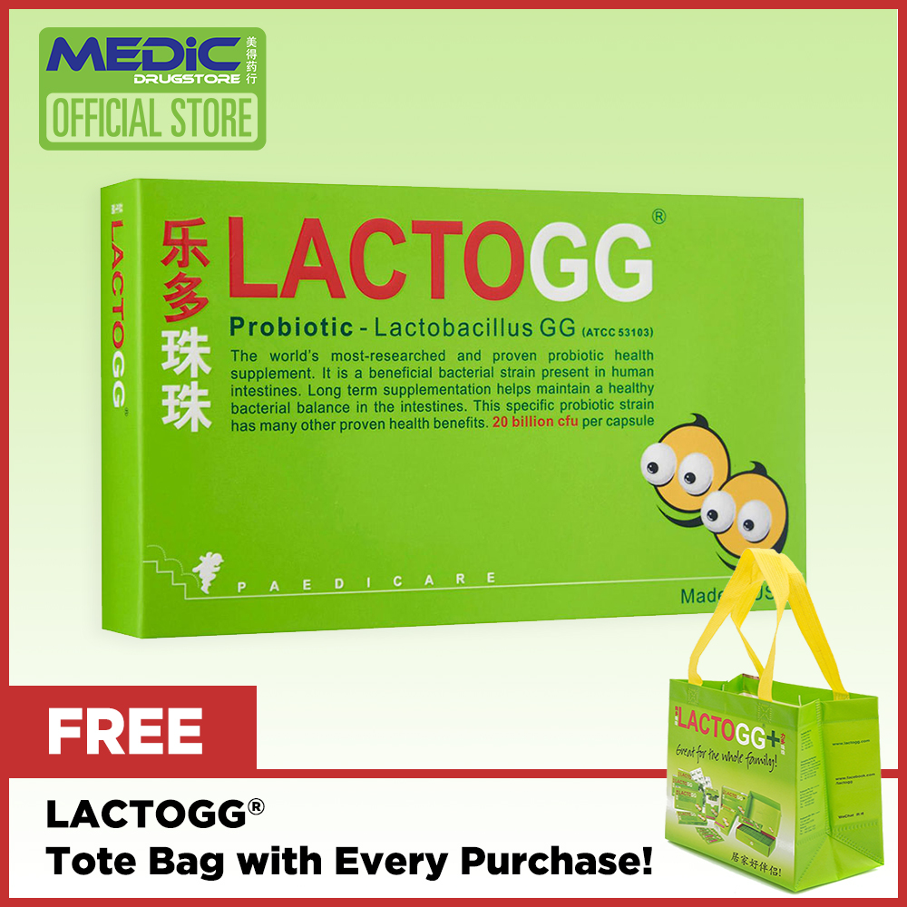 LACTOGG Probiotic Lactobacillus GG 30 Capsules By Medic Drugstore