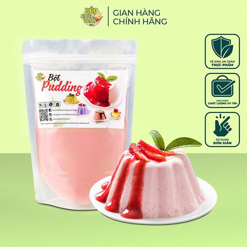 Set Làm Pudding Trứng, Dâu, Socola, Khoai Môn,matcha Bếp Chè Thái