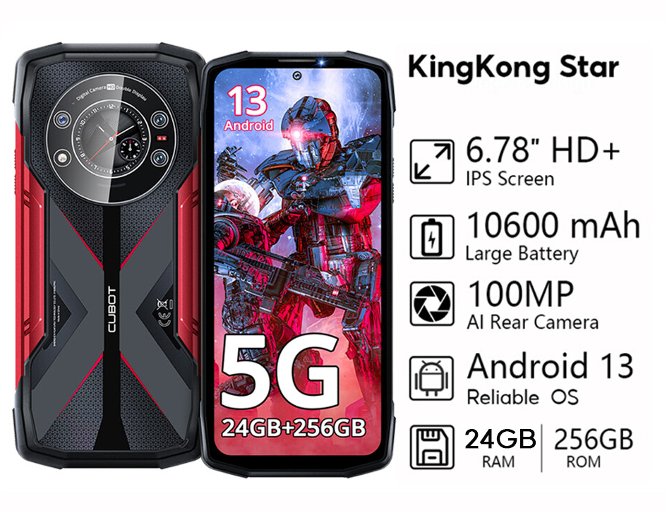 Cubot KingKong Star 5G Dimensity 700 7nm Rugged Phone 24GB+256GB 10600mAh  100MP