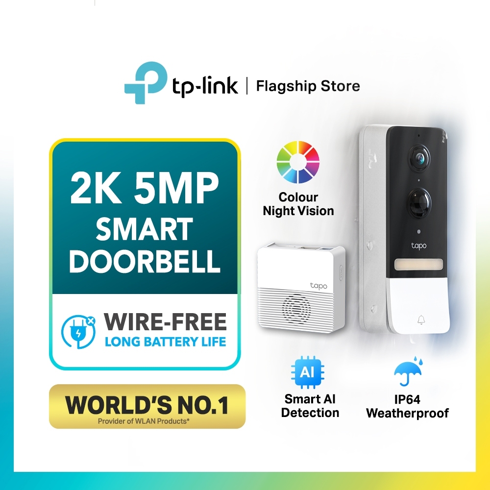 TP-Link Smart Doorbell Long Battery Life Waterproof Wireless with