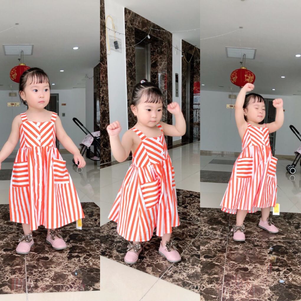 VÁY KẺ ĐỎ D11 DÁNG XÒE DÀNH CHO BÉ