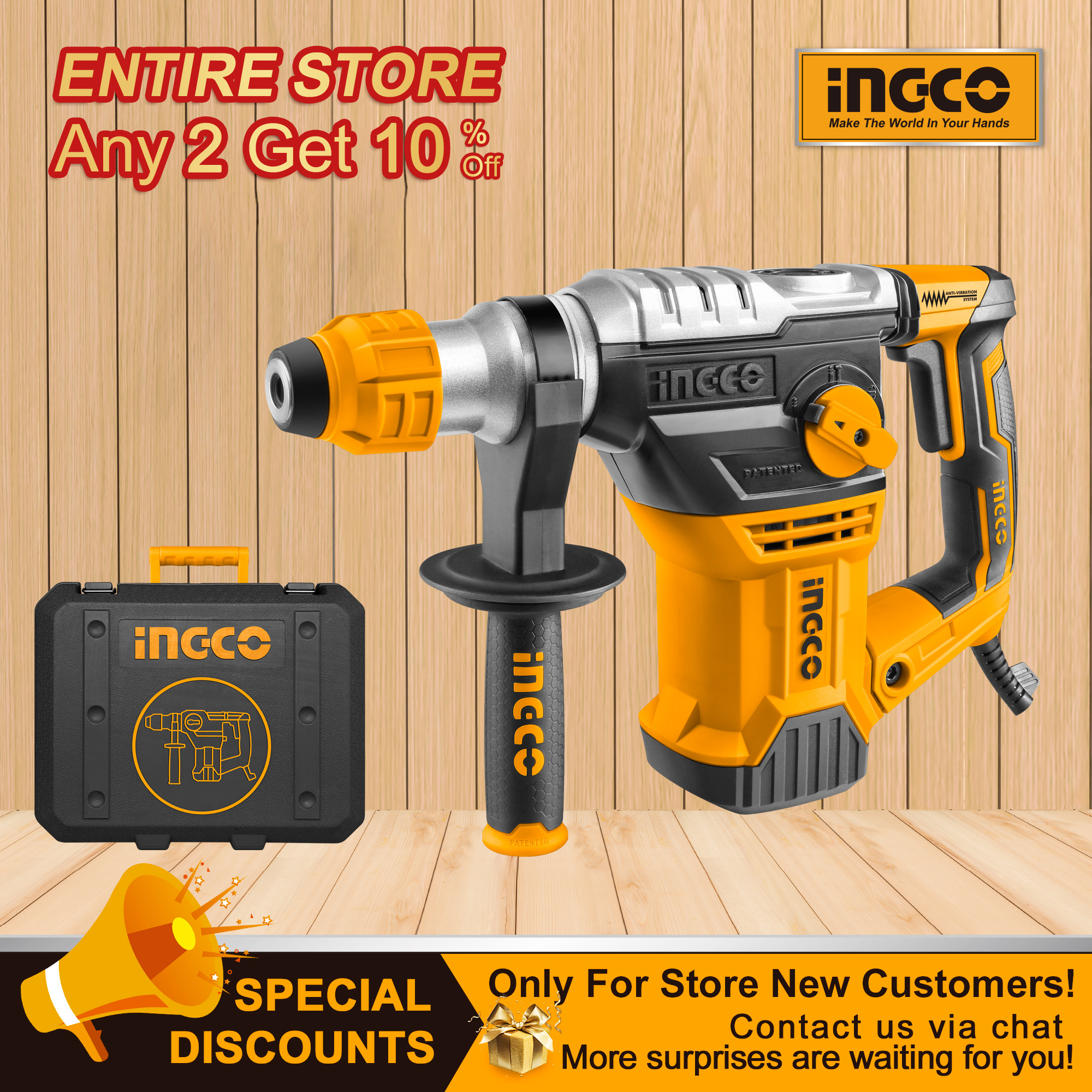 INGCO Rotary hammer RH150068 | Lazada 