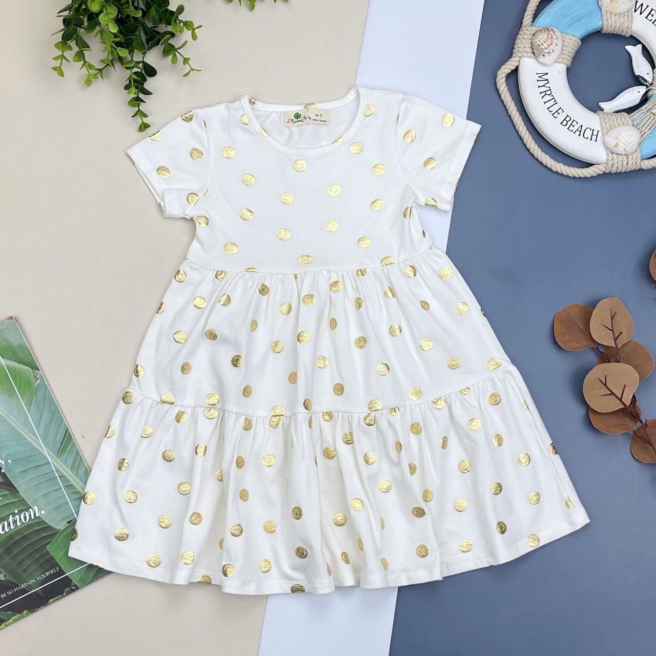 Đầm thun cotton co giãn 4 chiều Litibaby cho bé 11-27kg
