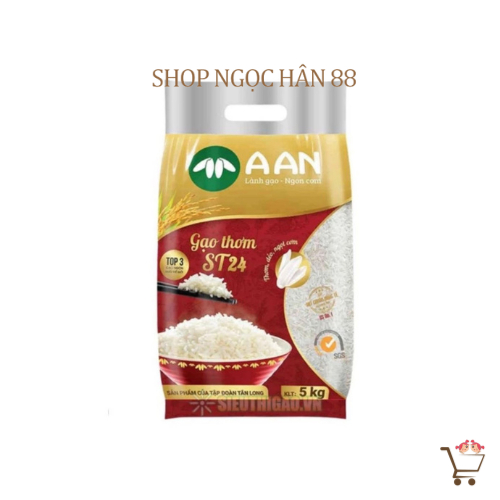 Gạo thơm a an st25 / st24 / st21 túi 5kg - date mới