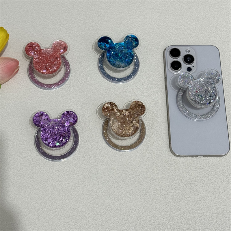 Zeallion Cartoon Mouse Head Pattern Magsafe Attraction Phone Grip Tok Phone Holder for iPhone Stand.