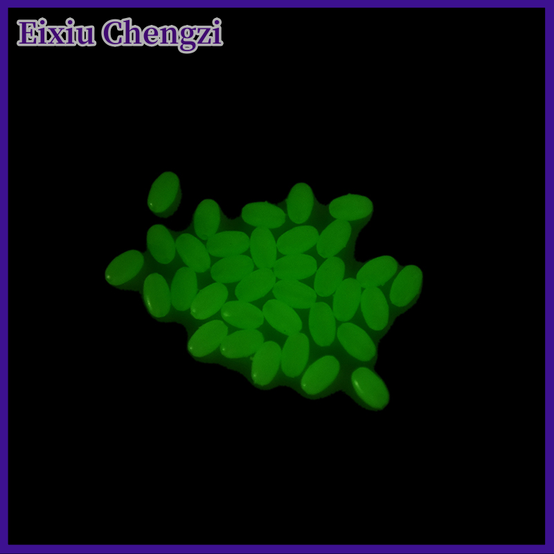 Eixiu 100x Glow hạt giàn làm dạ quang mềm hạt câu cá hình bầu dục