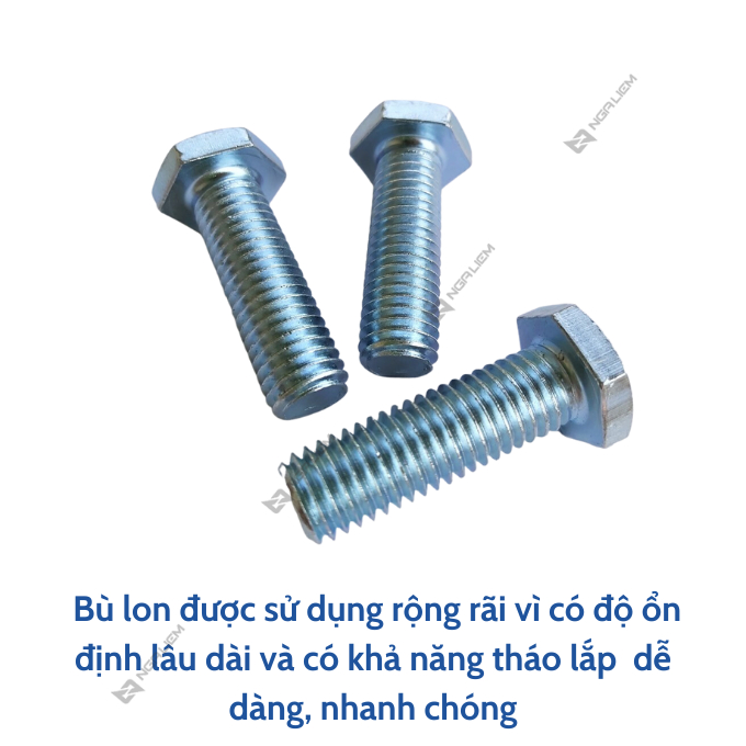 Bù Lon, Con Tán, Long Đền Xi Đủ Kích Cỡ - Bu lông (12ly, 14ly, 16ly, 18ly, ...) (TẶNG Tán và Long Đền)
