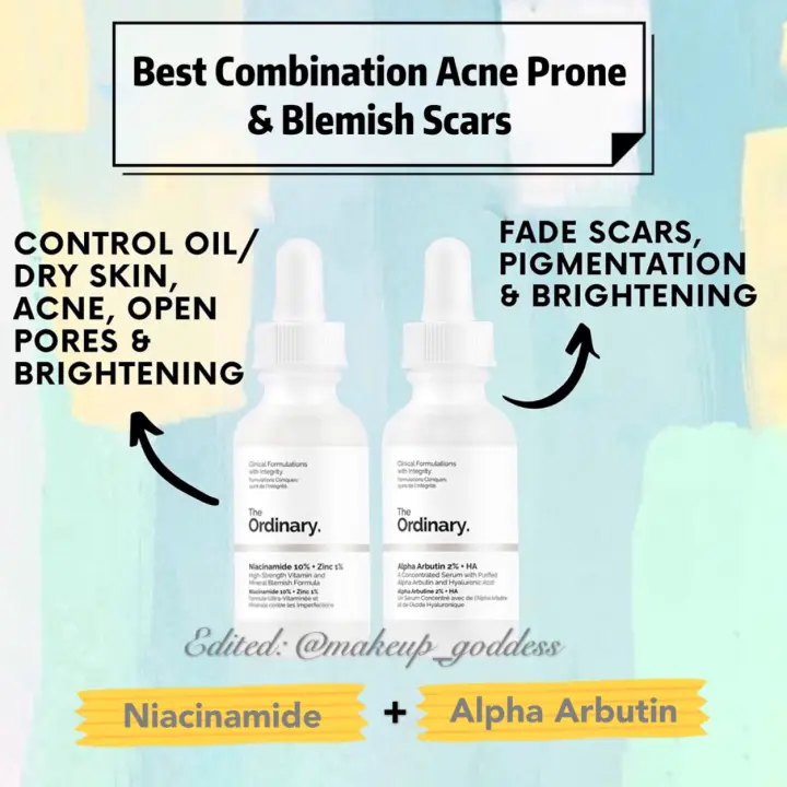 Sg Seller The Ordinary Niacinamide Alpha Arbutin Combo Set For Acne Prone Skin Scars Pigmentations Lazada Singapore