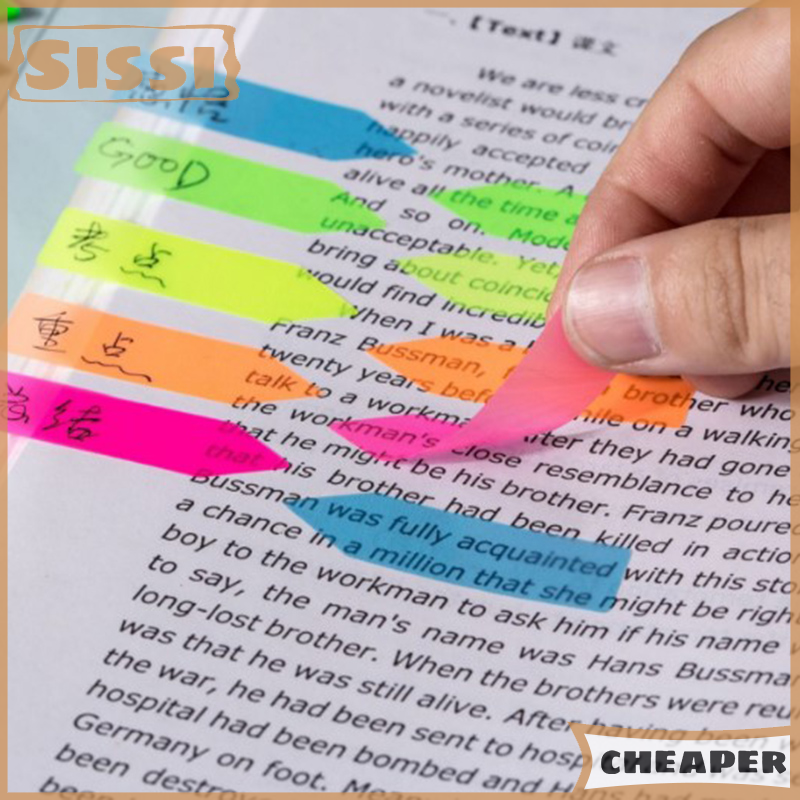 Sissi 100 Sheets Arrow Shape Fluorescent paper Self Adhesive Memo Pad Sticky Notes