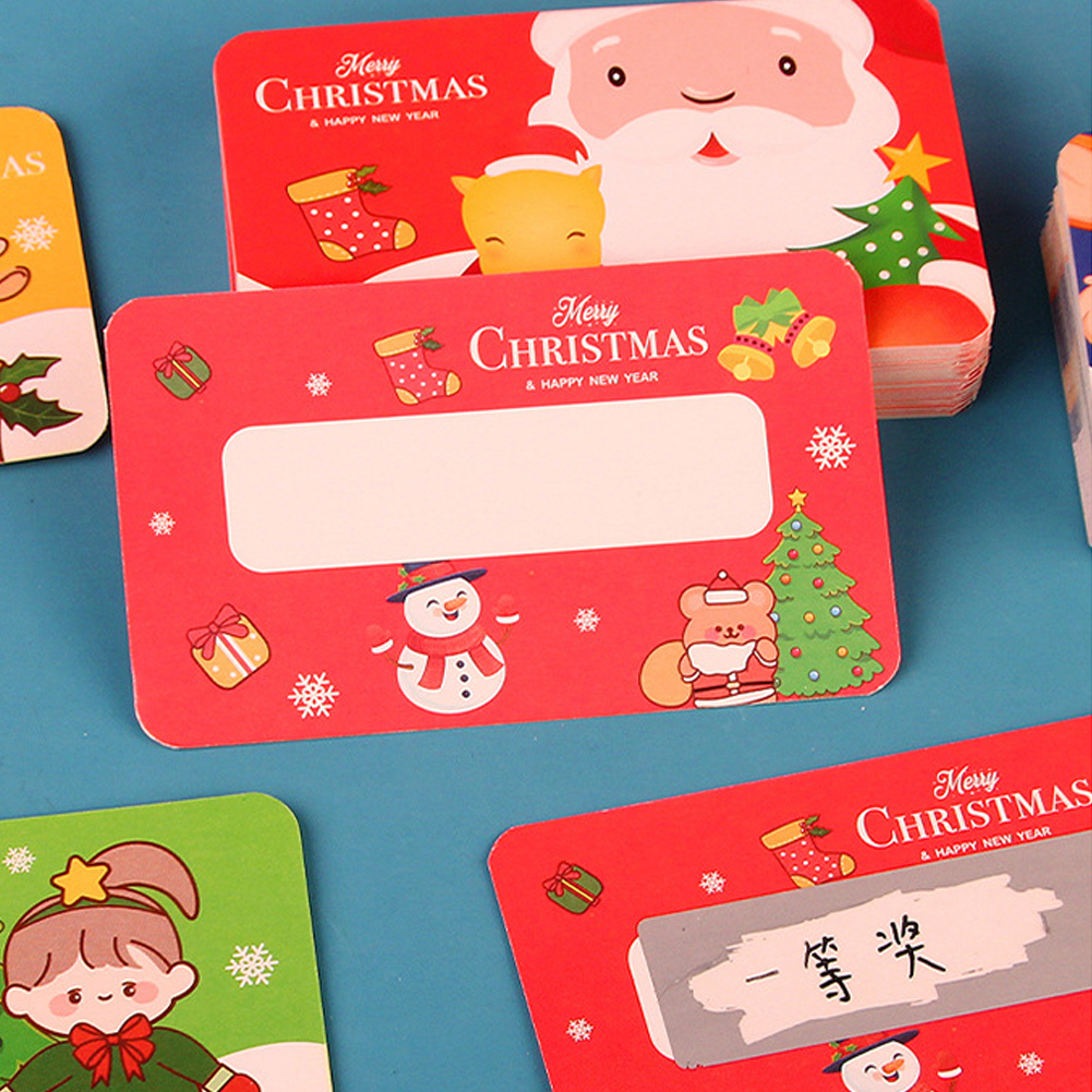 SF 20Pcs Christmas Reward Scratch Card Film Coated Stickers Scratch Off ...