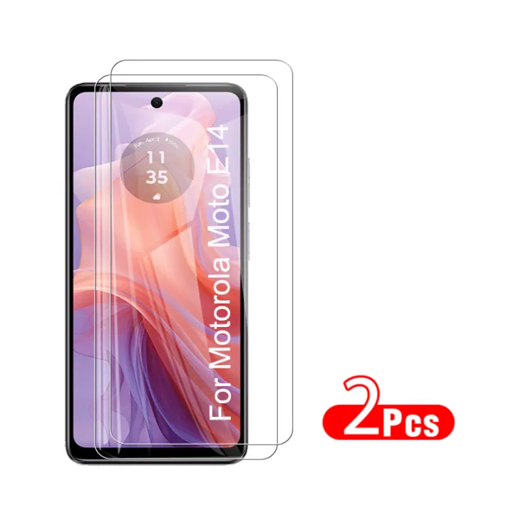 For Motorola Moto E14 2PCS Tempered Glass Protector Full Screen HD for Motorola Moto E 14 motorola moto e14 6.56 inches No Black Edge Screen Protector Anti-Drop