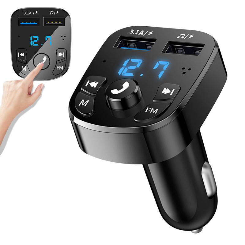Bluetooth version 5.0 FM Transmitter Car Player Kit Car Charger Quick Dual USB Bluetooth5.0 Transmitter