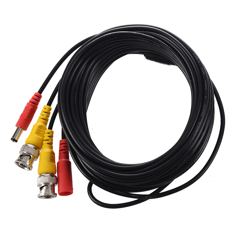 10m 33ft Security Video/ Power Cable BNC + RCA Plug Combination Cable