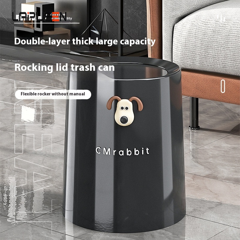 Garbage bin, kitchen and bathroom swing lid garbage bin