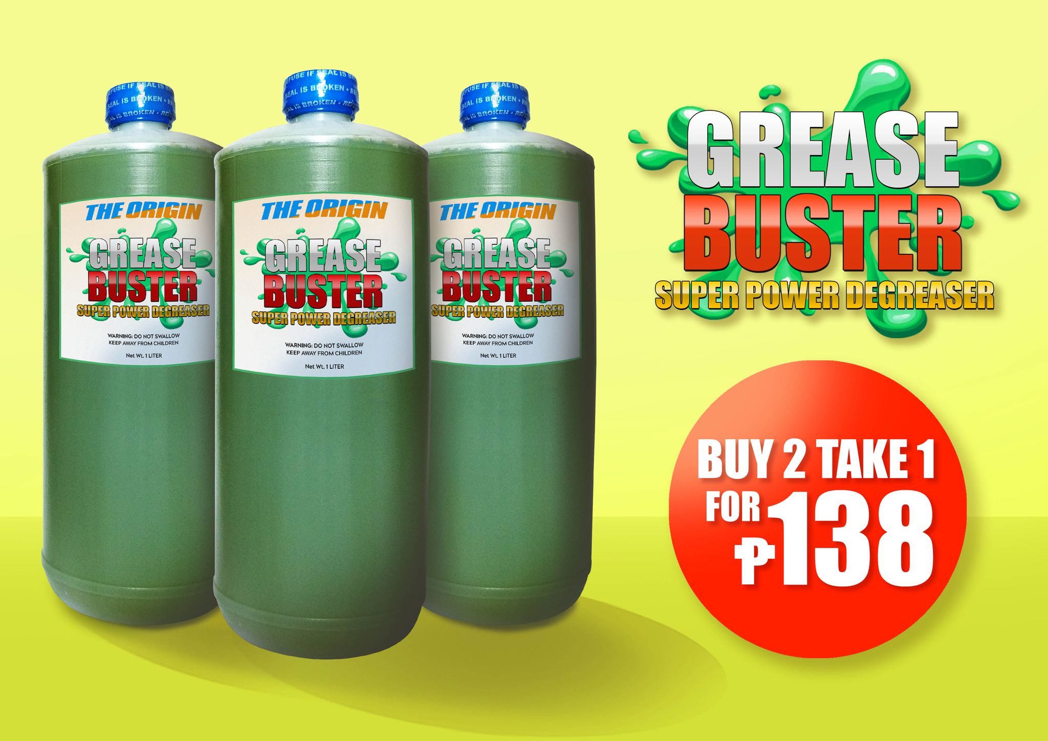 BUY 2 TAKE 1 GREASE BUSTER DEGREASER Lazada PH