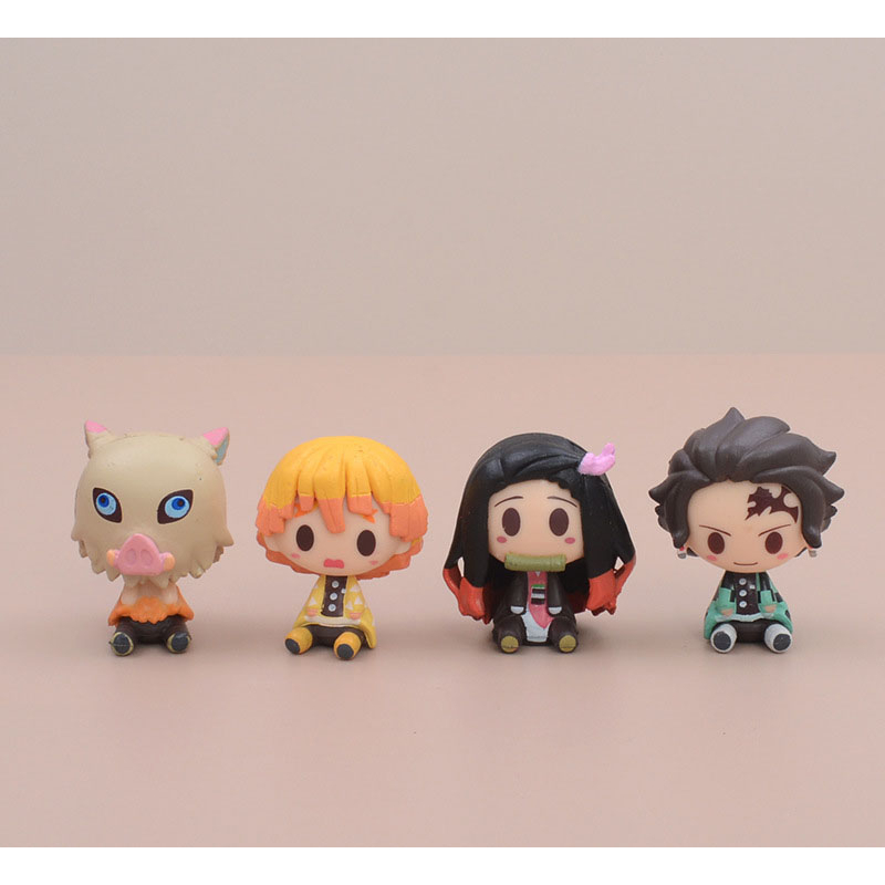 Demon Slayer 4 Sitting cute Tanjiro, Zenitsu, Nezuko, Inosuke | Lazada