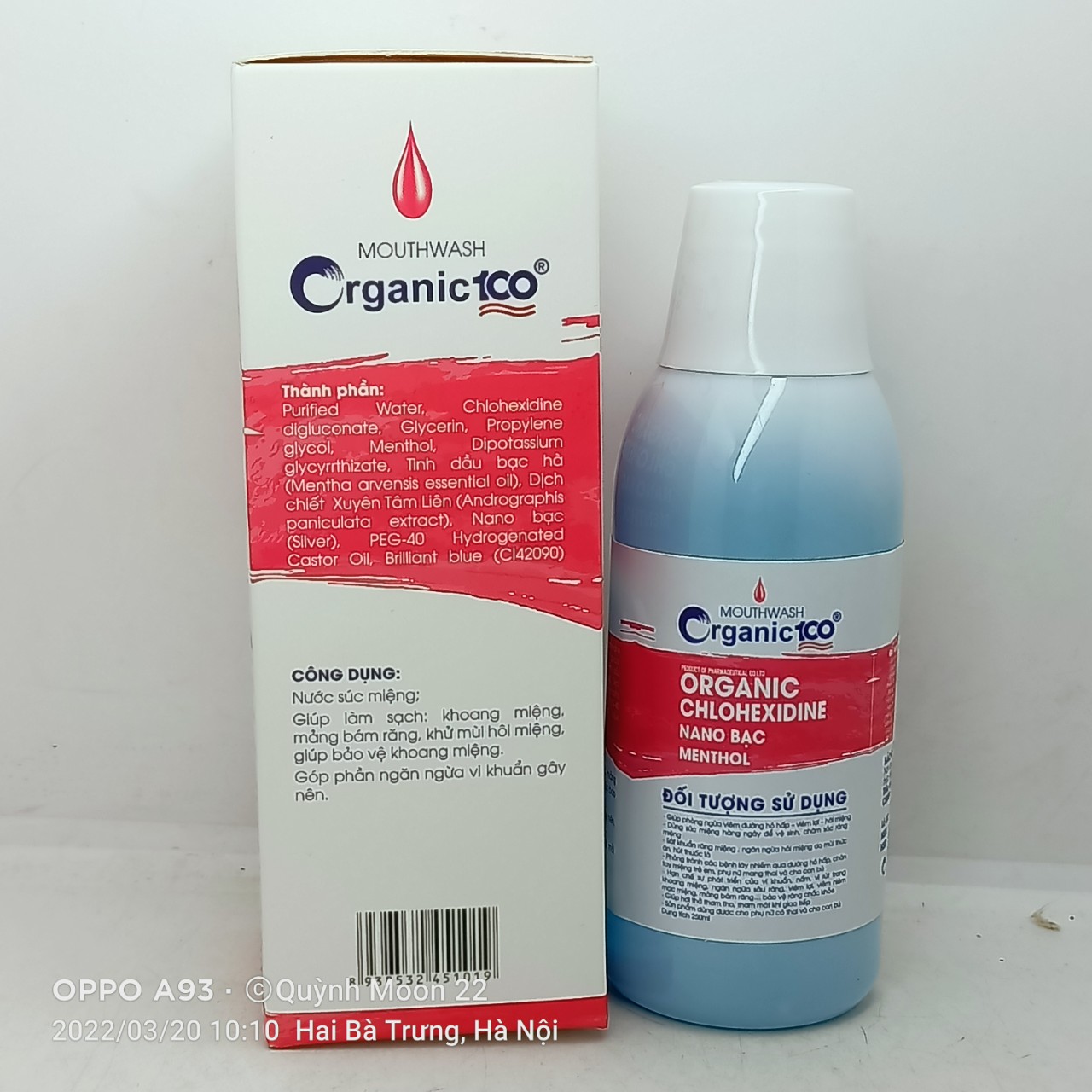 Nước súc miệng organic 100 - lọ 250ml