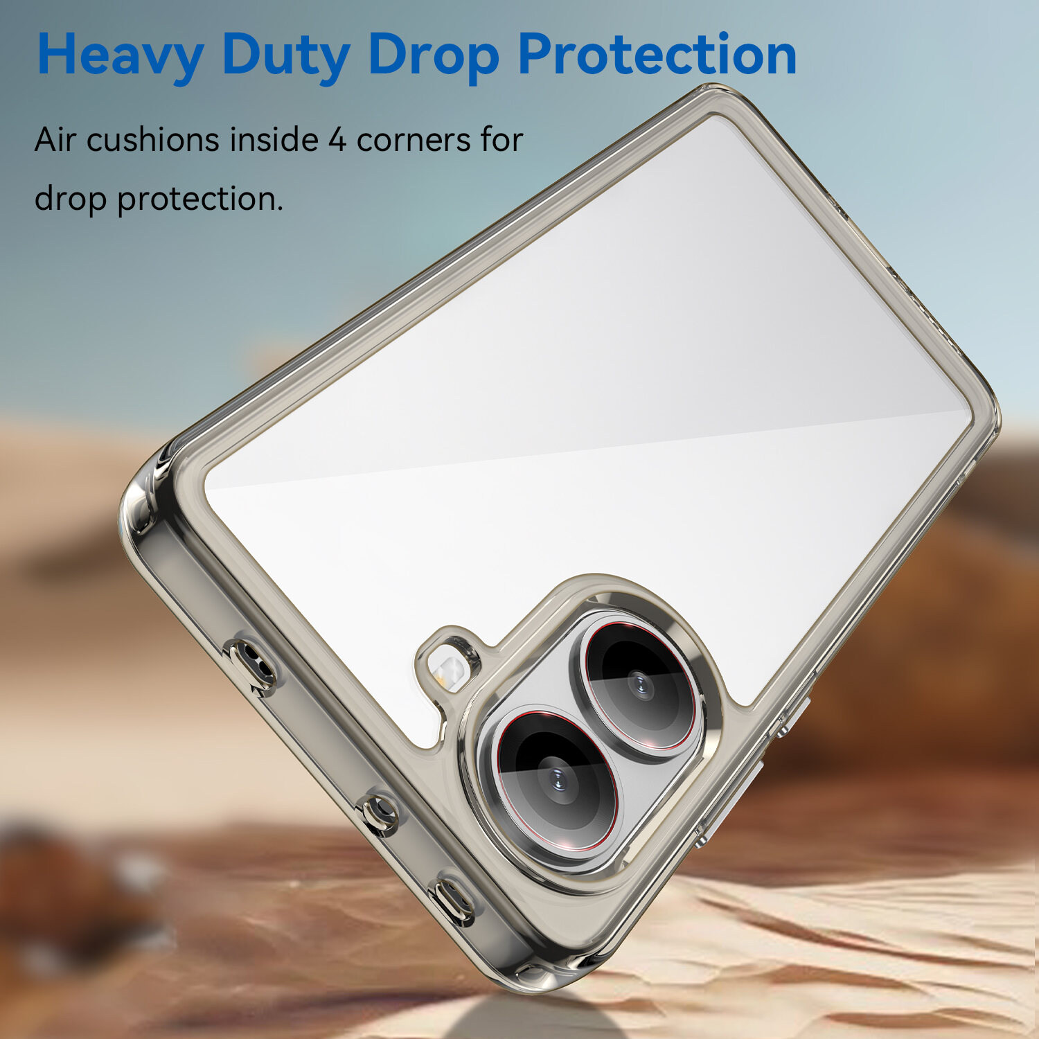 lthmy for Xiaomi Redmi 14C case Transparent Hard Back with Shockproof Enhanced Side Protective Bumper Phone Cover. 