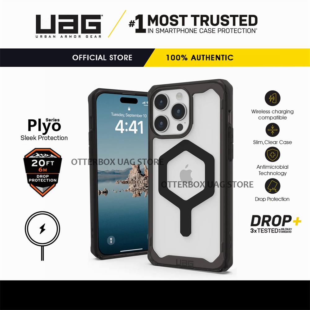 Uag iphone 15 14 pro max / 15 14 pro / 15 14 plus / 15 /13 pro max case plyo magsafe case translucent drop protection casing iphone cover