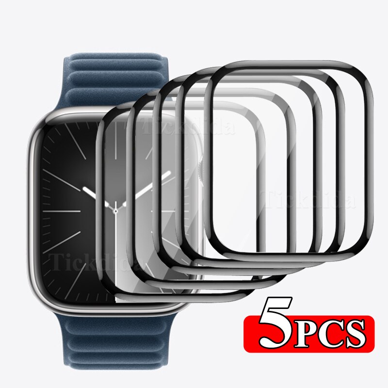 Soft Film for Apple Watch Series 9 8 7 45mm 41mm Ultra 2 49mm 44mm 42mm 40mm Full Cover Film Screen Protector Not Tempered Glass