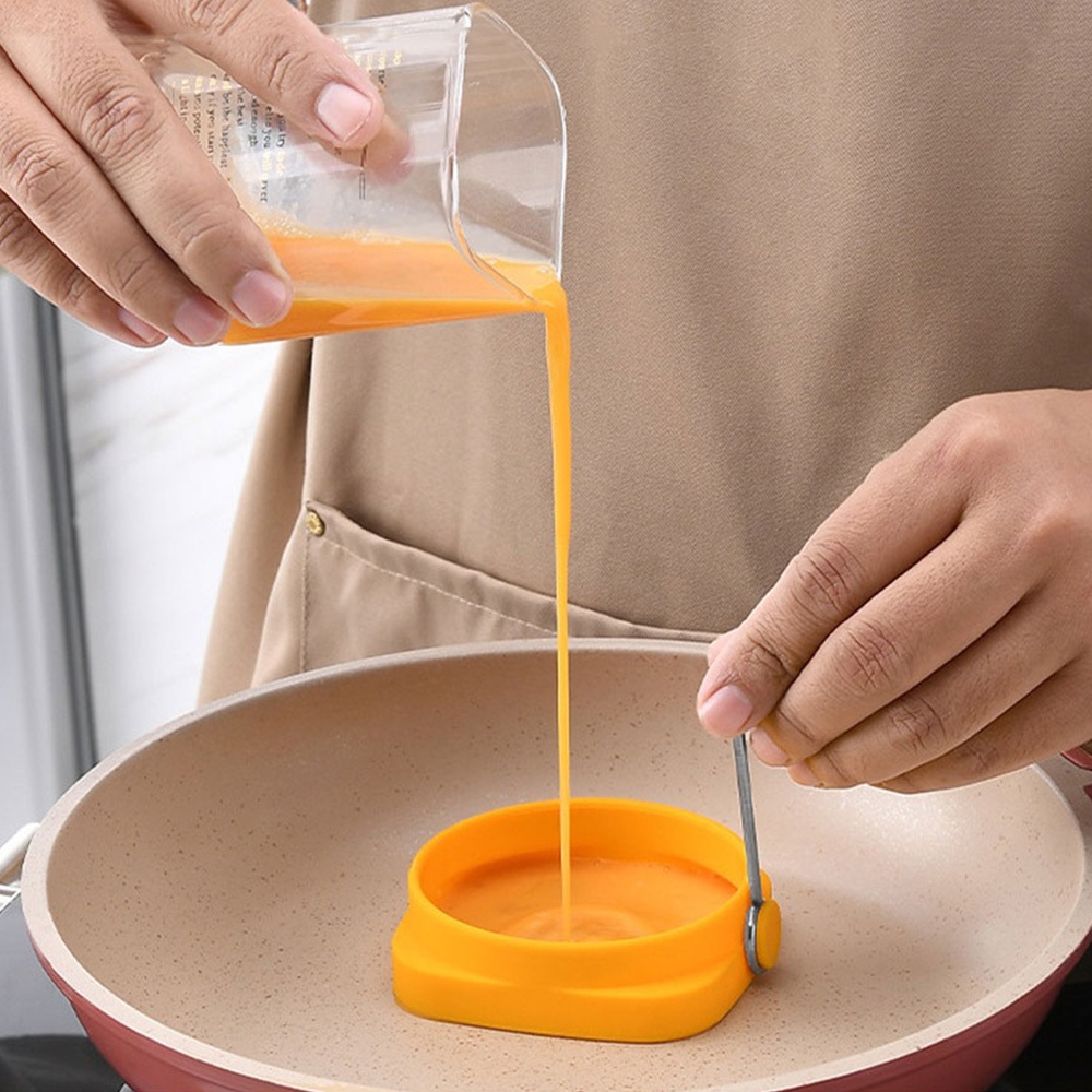 Hourser Silicone DIY Fried Eggs mold with Handle Egg Pancake Shaper Omelette Mold Eggs Cooking Tools Kitchen Accessories