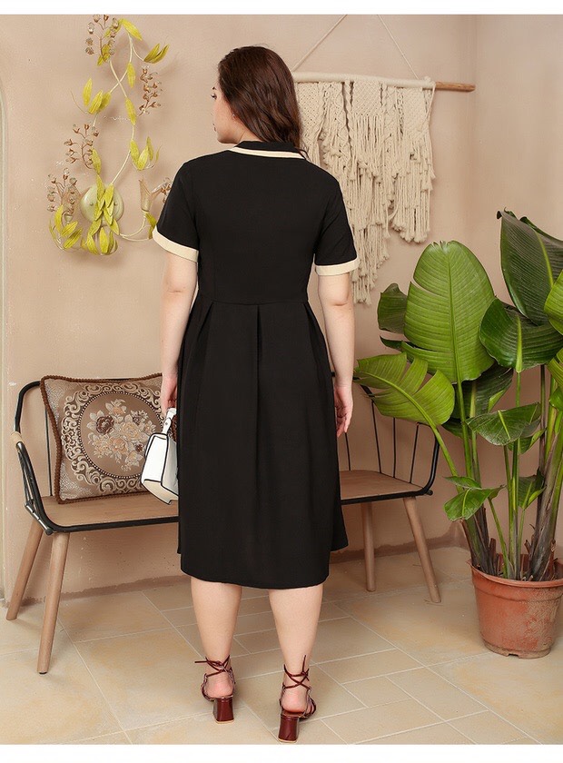 Đầm xòe cổ bẻ bigsize cao cấp - BS322ee