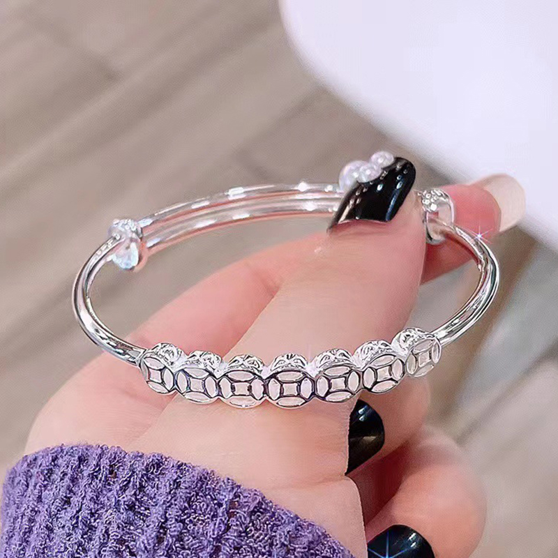 Silver%20Color%20Beads%20Copper%20Coins%20Bangles%20Lucky%20Rich%20Simple%20Fashion%20Bracelets%20BANGCHEN%20-%20Image%203