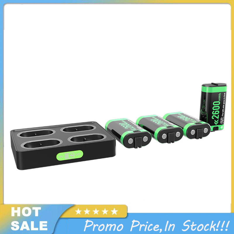 Rechargeable Battery Packs 4 2600mAh Rechargeable Batteries With Charging Station Compatible For Xbox Series S/X Controller