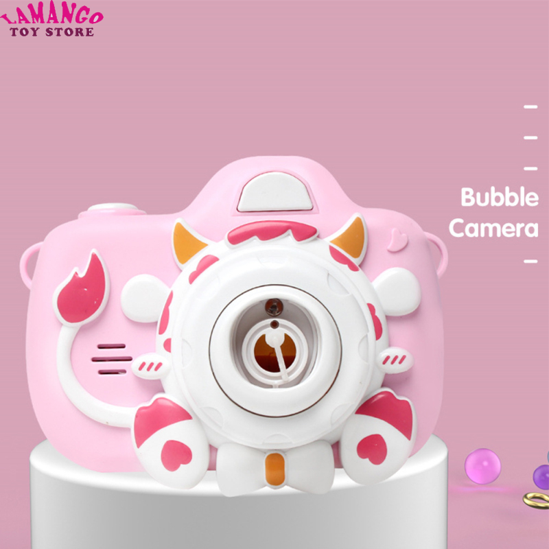 Lamango Fast Delivery Bubble Machine For Kids Cute Cartoon Cat Cow Automatic Bubble Blowing Machine With Light Music Toys For Outdoor Party