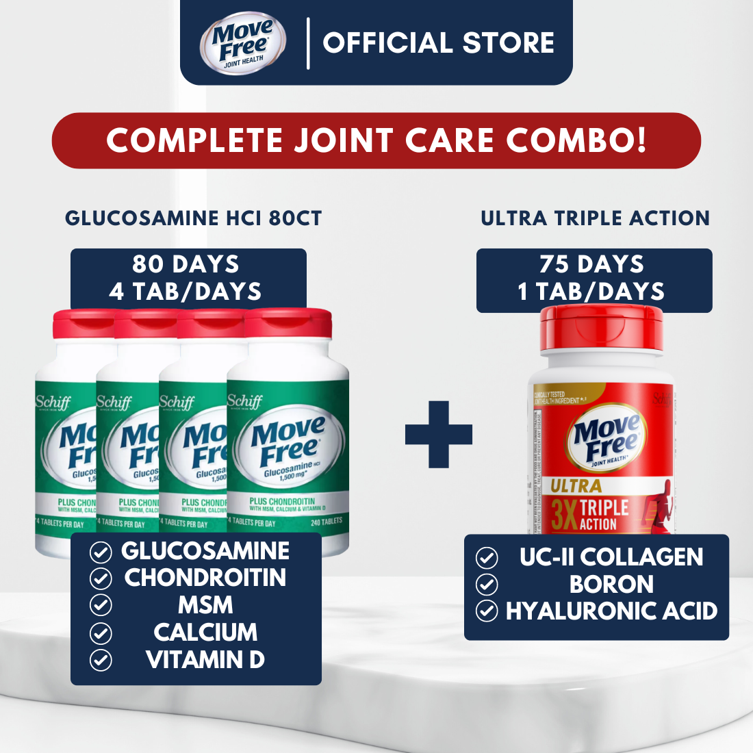 Move Free Complete Joint Care Combo (Glucosamine Plus Chondroitin