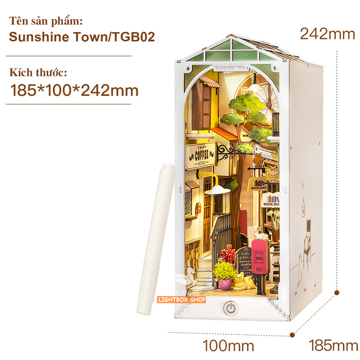 [Hoàn Tiền 10%]Mô hình 3D Book Nook Robotime Tự Làm bằng gỗ. Trang Trí Kệ sách | Đèn có công tắc cảm ứng. Book Nook DIY